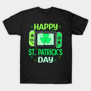 Video Gamer Funny Shamrock Happy St Patrick's Day T-Shirt